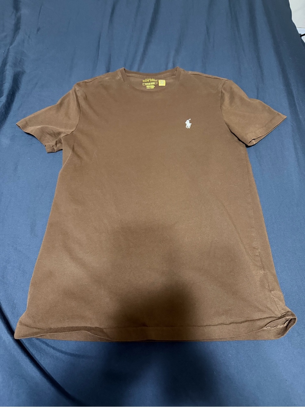 Ralph Lauren Brown Short-Sleeve Crewneck Tee with White Pony Logo